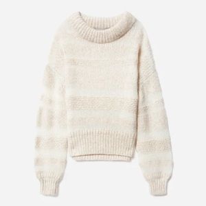 Everlane puff sweater heathered oat